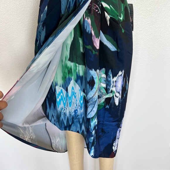 Chelsea28 Print Faux Wrap Dress In Navy Mixed Floral Size 8 - Picture 7 of 13